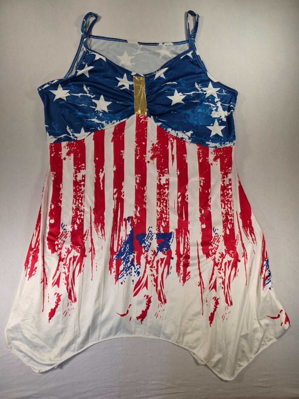 American Flag Dress Red White Blue America 250 Anniversary Women's XL 14-16